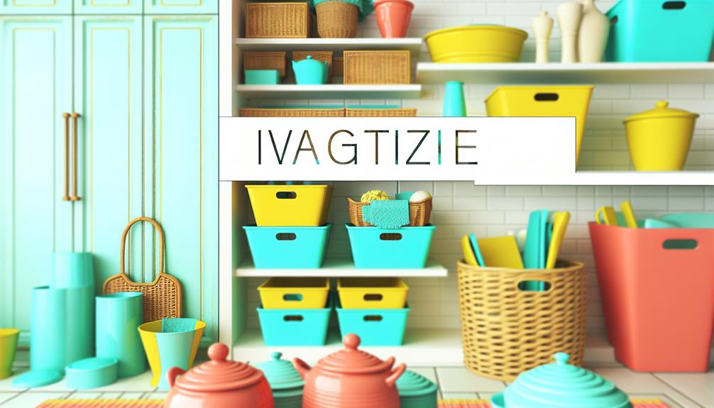 colorful kitchen storage bins
