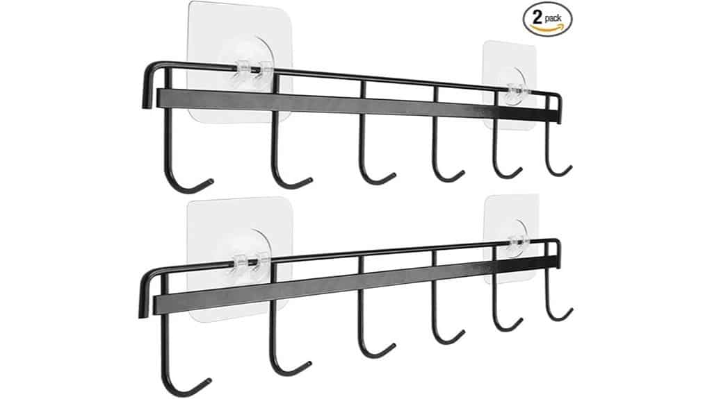 black adhesive wall hooks