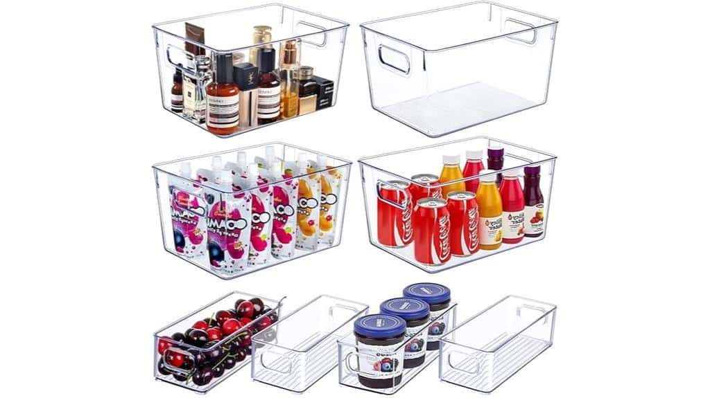 clear bins for organization