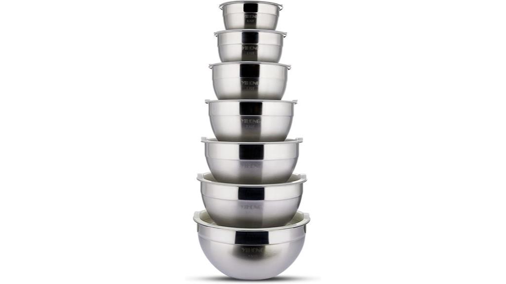 seven piece stainless steel set