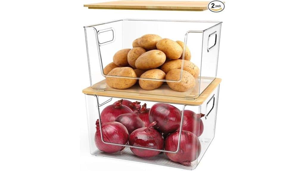 stackable pantry storage bins