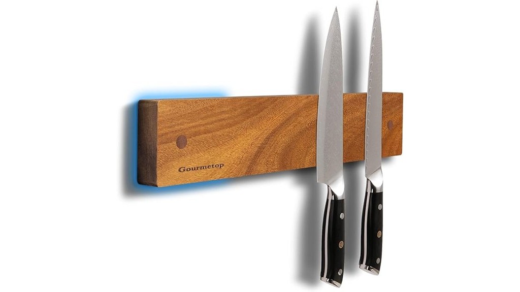 acacia wood magnetic knife holder