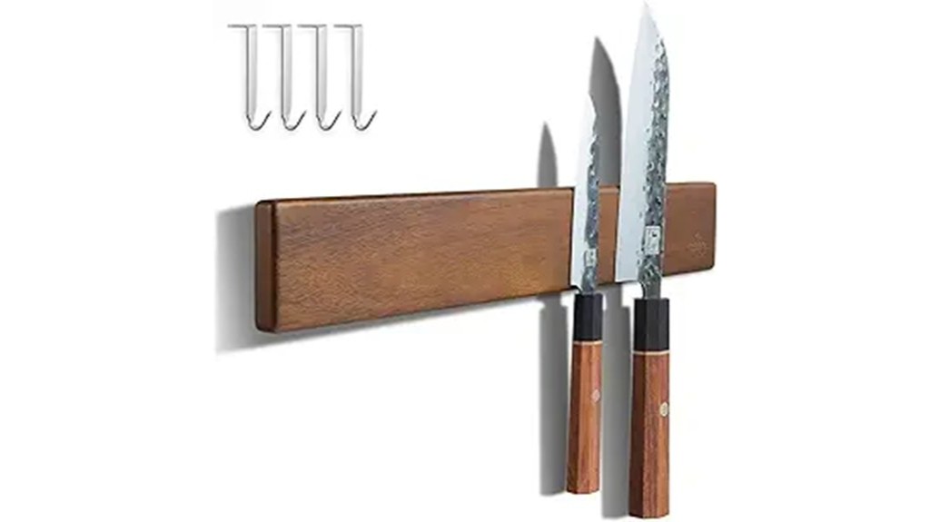 acacia wood magnetic knife holder