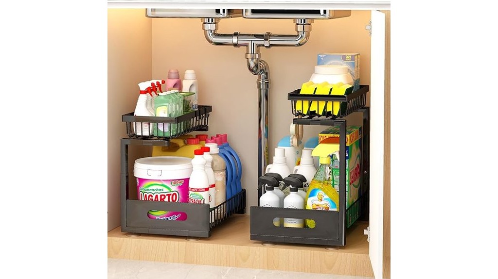 adjustable under sink storage