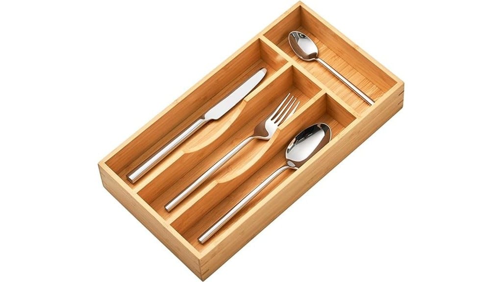 bamboo silverware drawer organizer