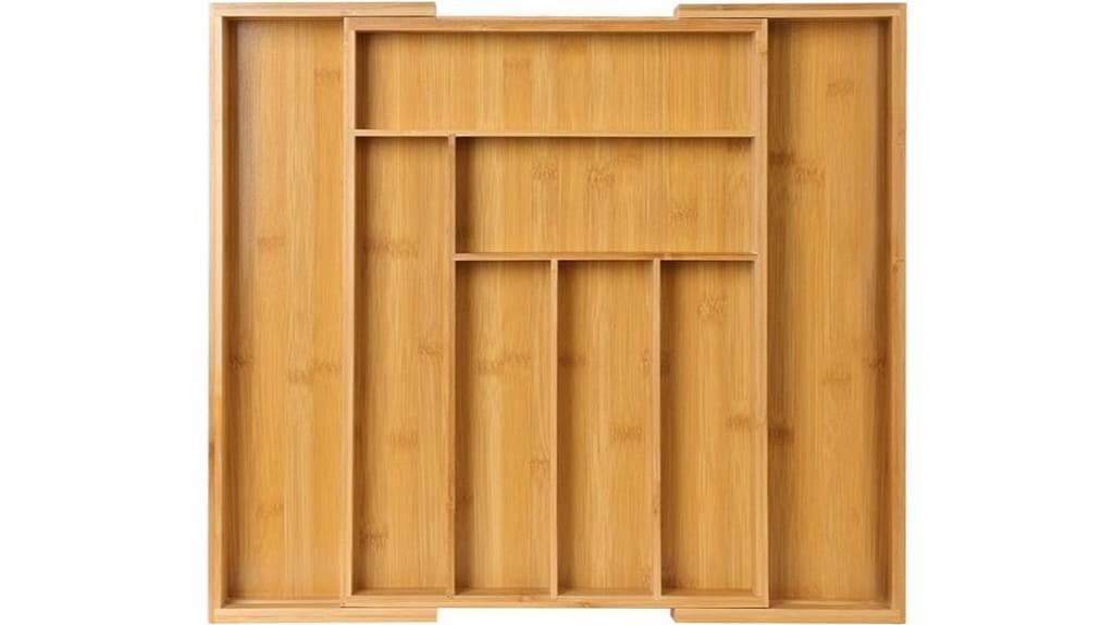 expandable bamboo utensil organizer