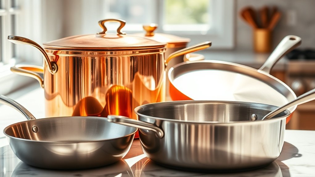 copper cookware ensures precise temperature control