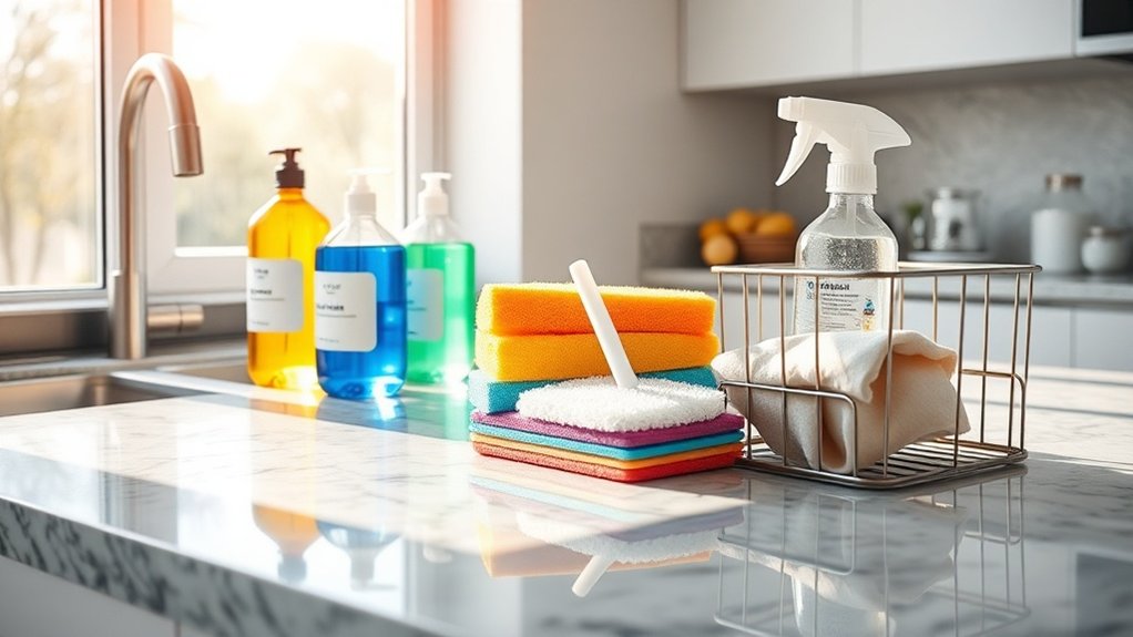 essential kitchen cleaning supplies
