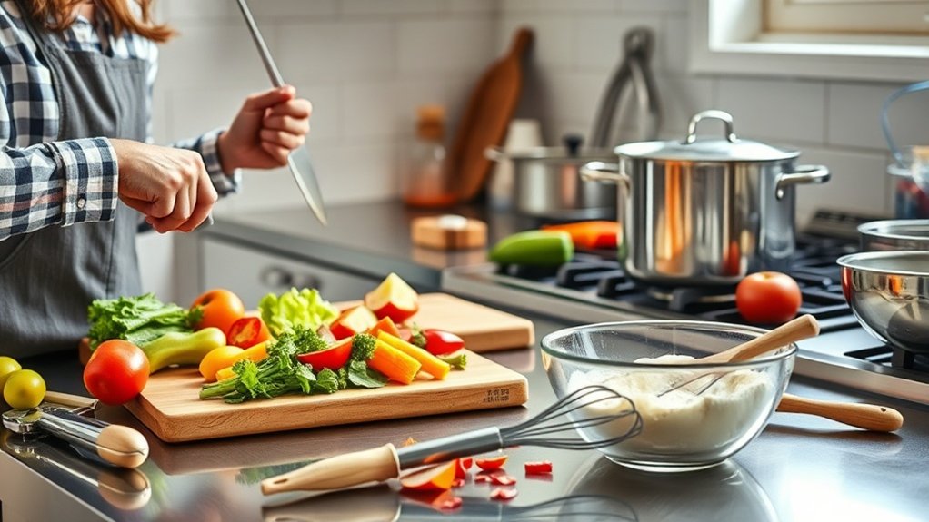 using appropriate kitchen tools