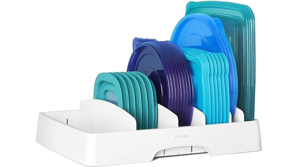 adjustable food lid organizer