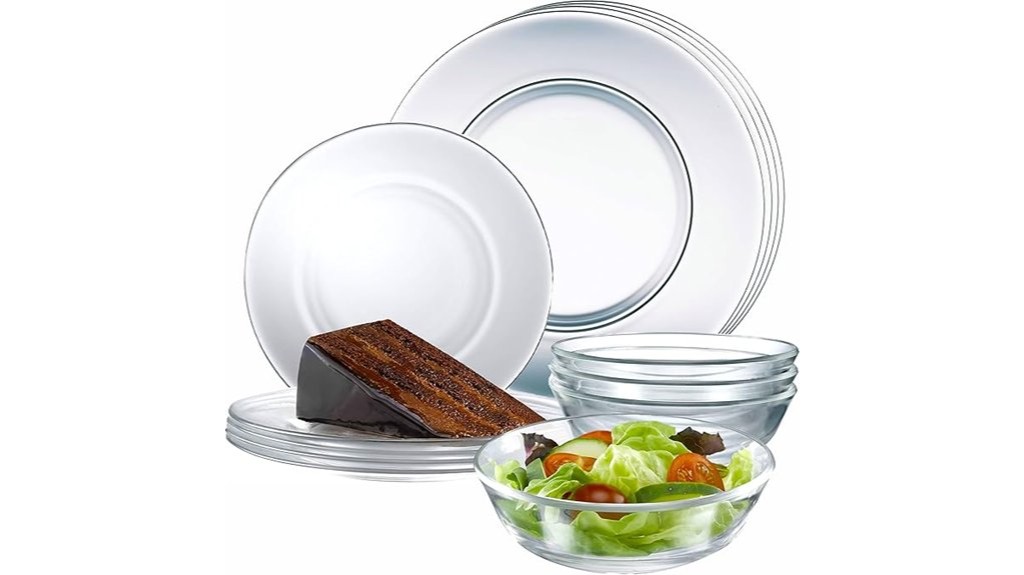 clear glass dinnerware set
