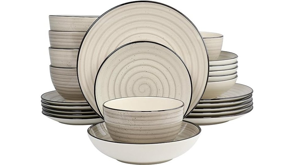 cream dinnerware set 24 piece