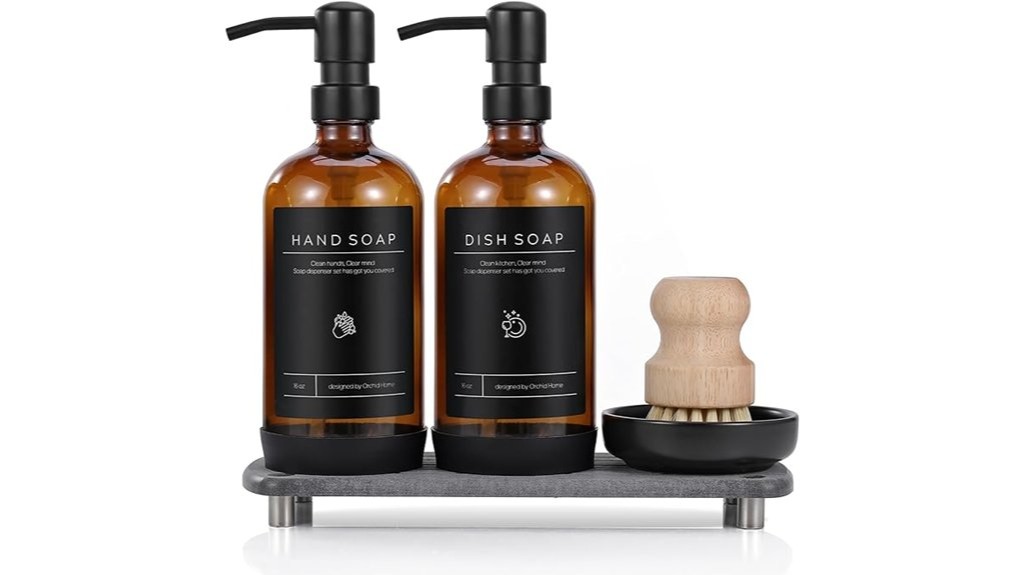 elegant amber glass dispenser