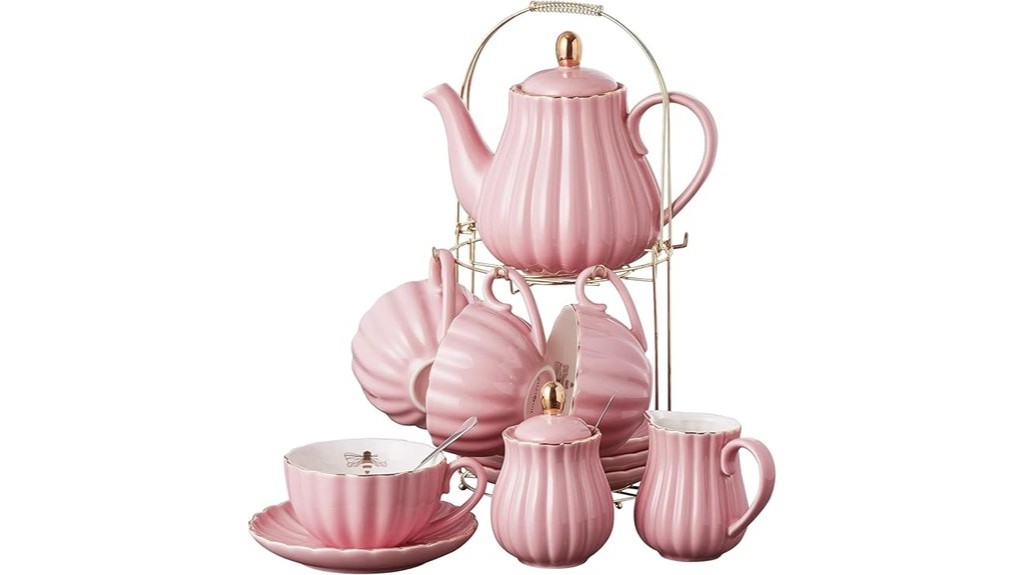 elegant pink china set