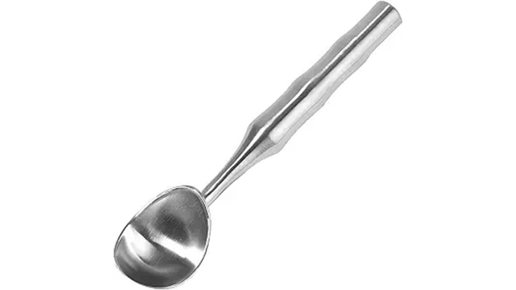 ergonomic stainless steel scoop