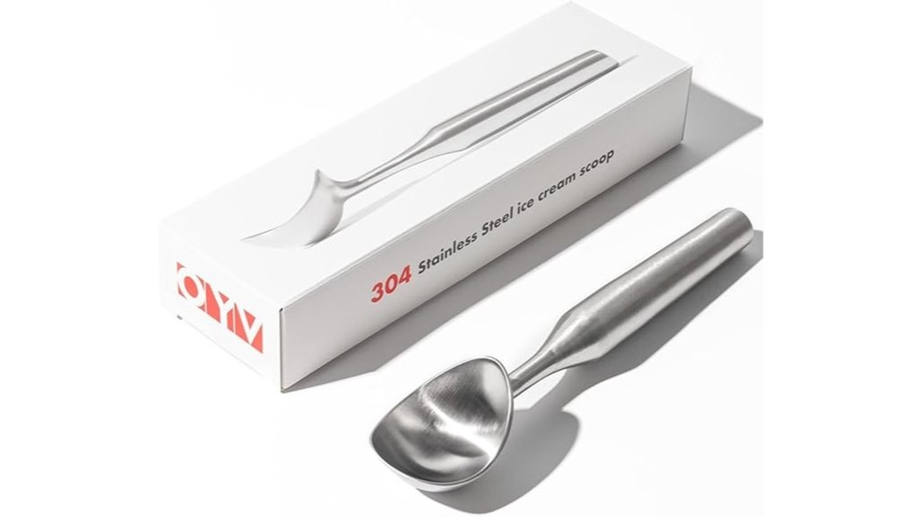 ergonomic stainless steel scoop