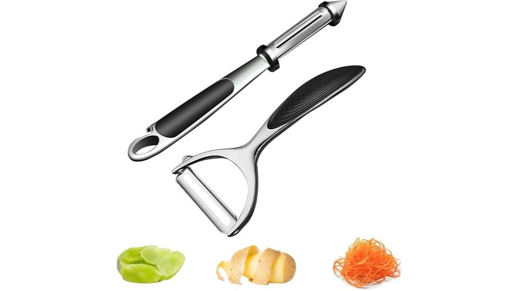 five piece stainless steel peeler