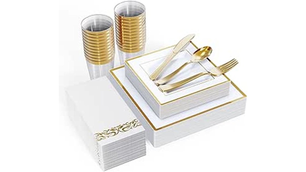 gold dinnerware set 175