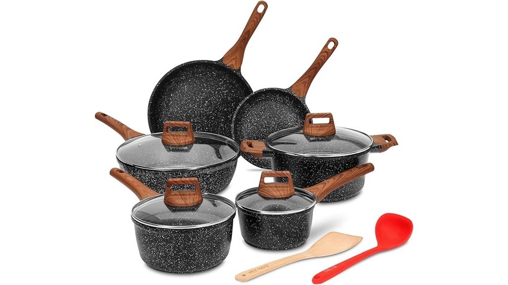granite coated nonstick cookware set