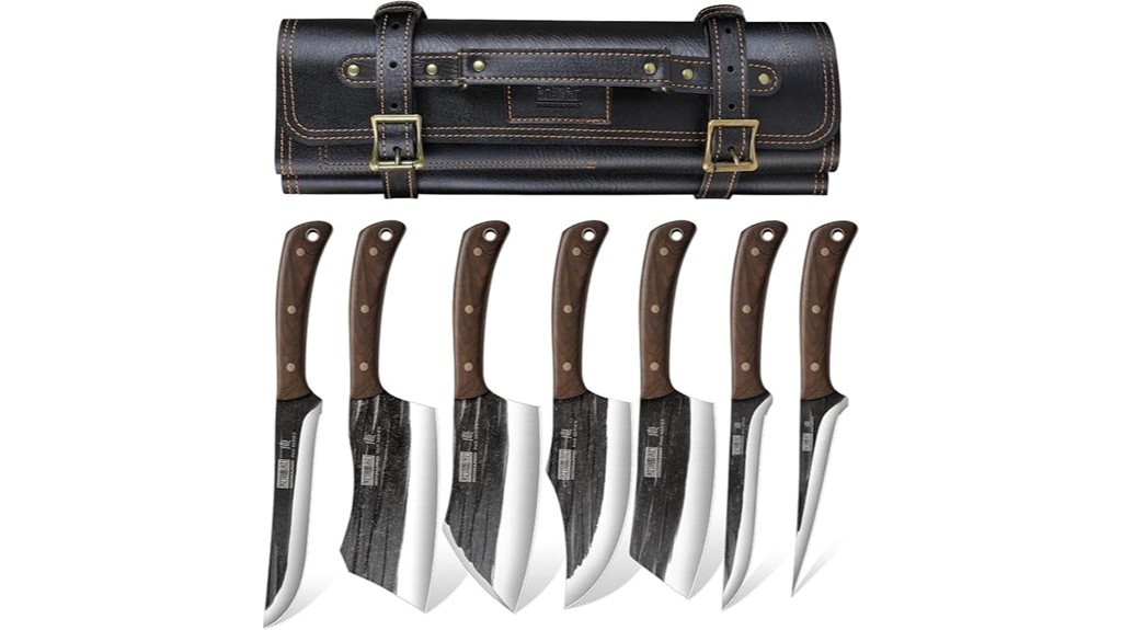 handcrafted knife set included