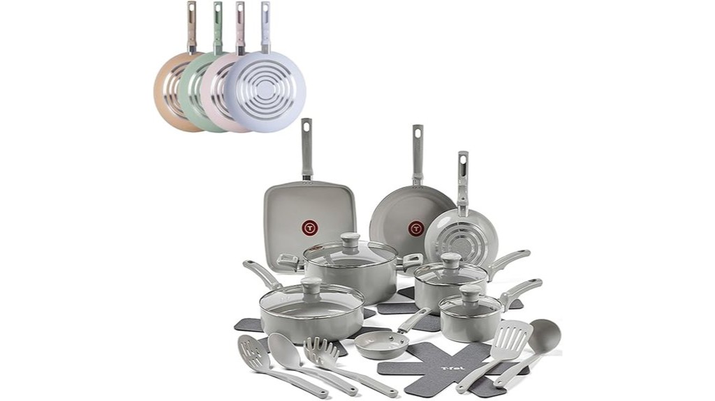 nonstick cookware set grey