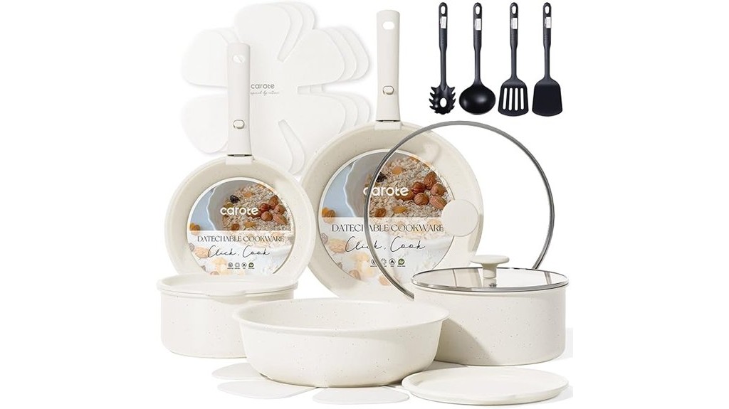 nonstick cookware with detachable handle