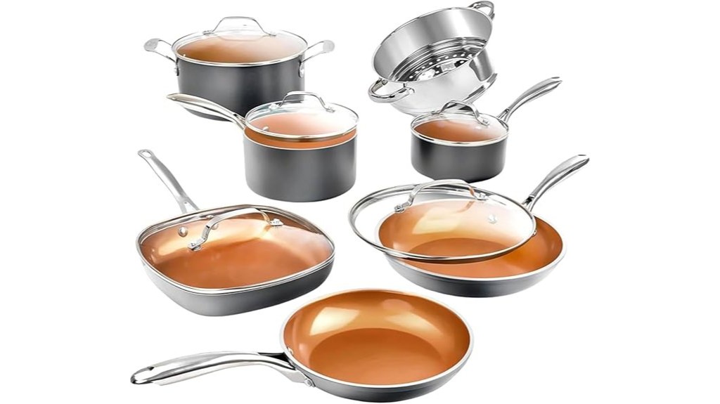 nonstick copper cookware set