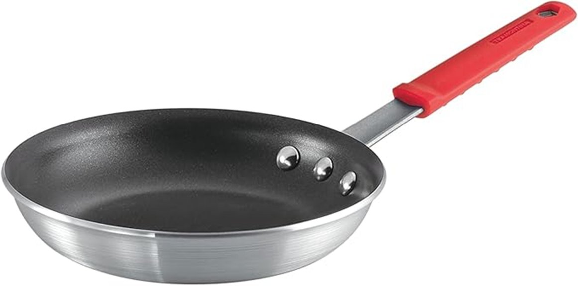 red handled nonstick frying pan