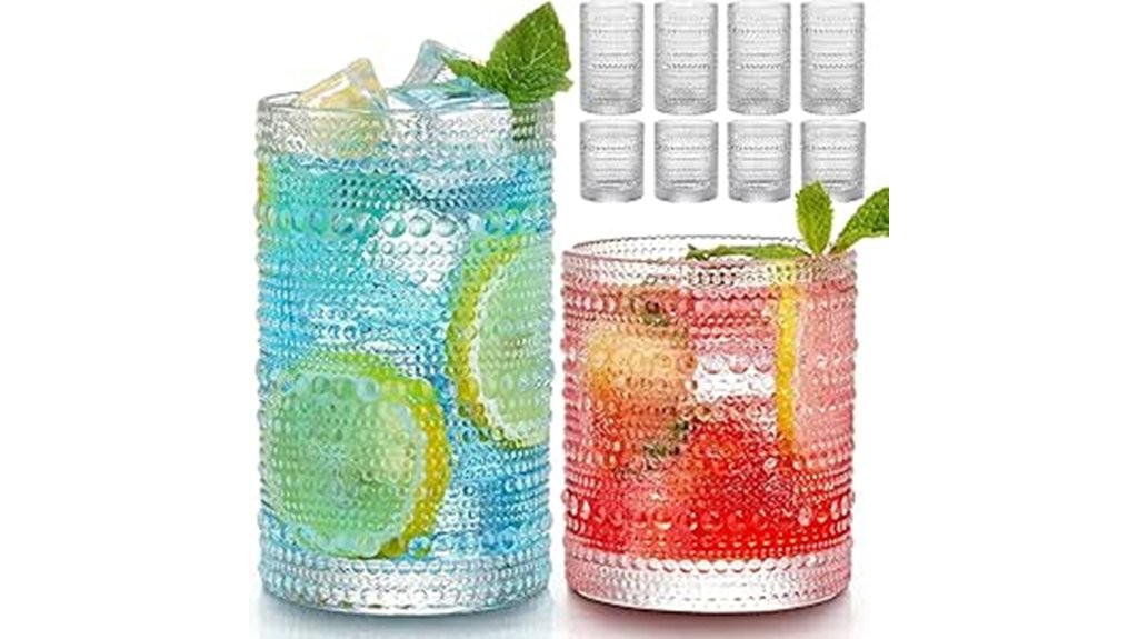 set of vintage glasses