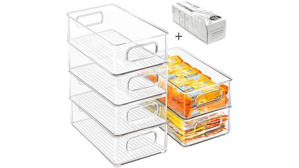 stackable refrigerator organizer bins