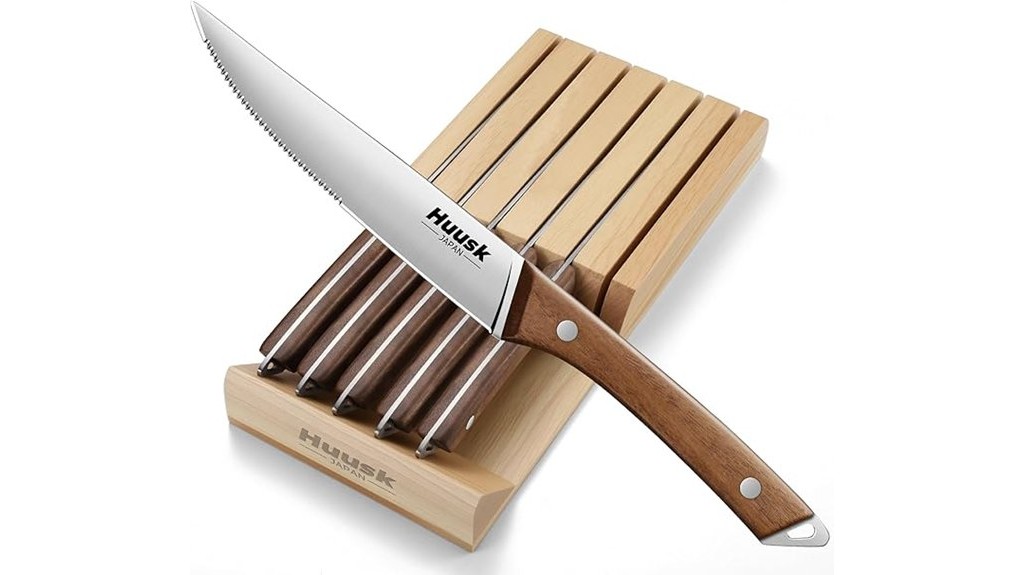 steak knives with organizer