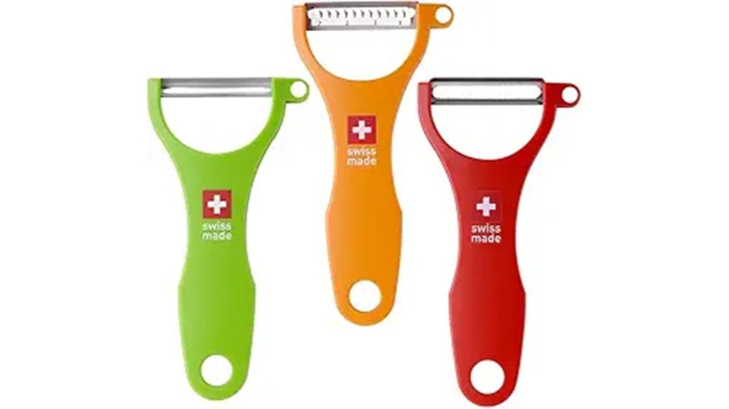 three swiss vegetable peelers
