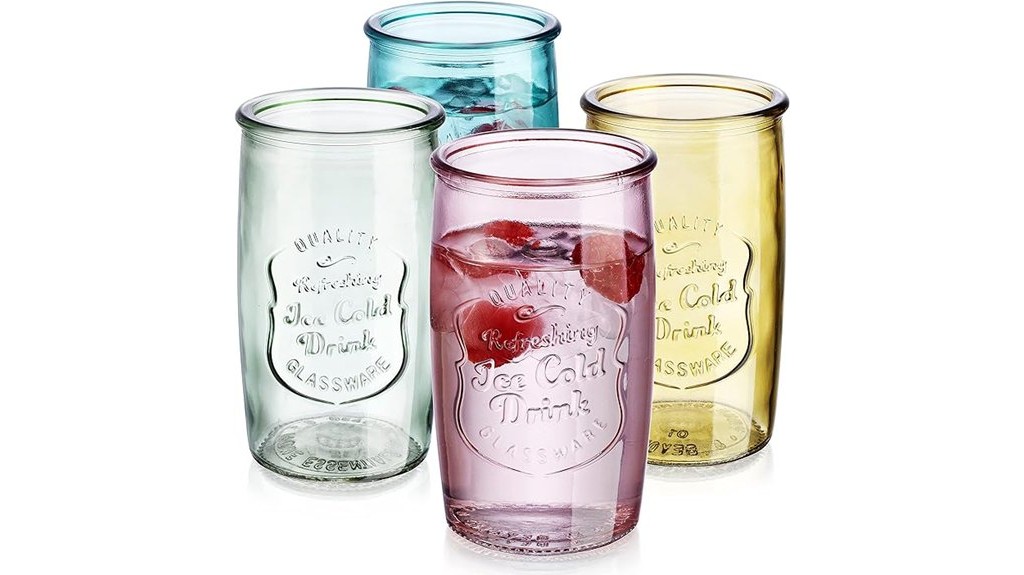 vintage colored glass cups