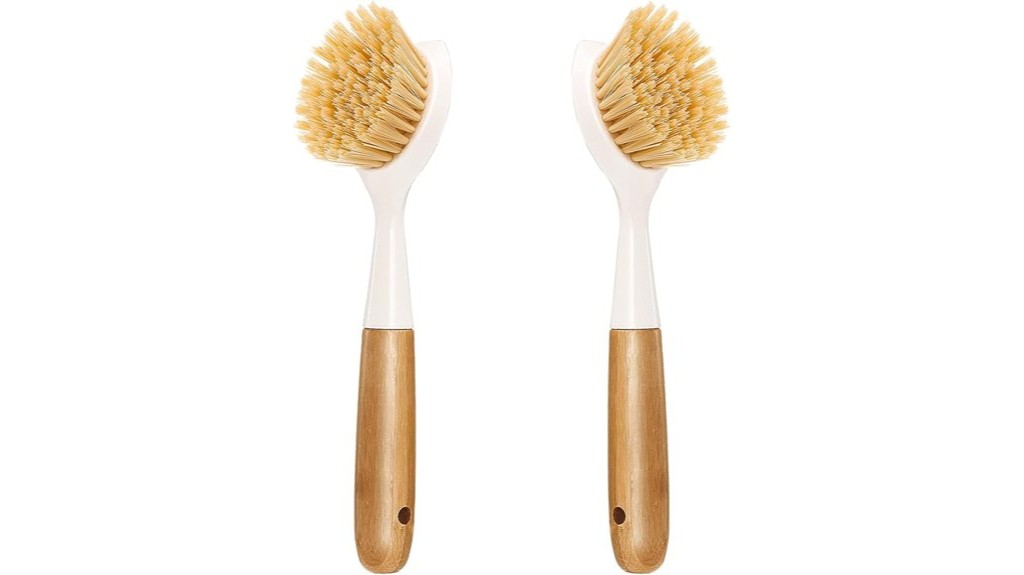 bamboo handle dish brushes