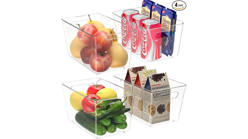 clear storage bins set