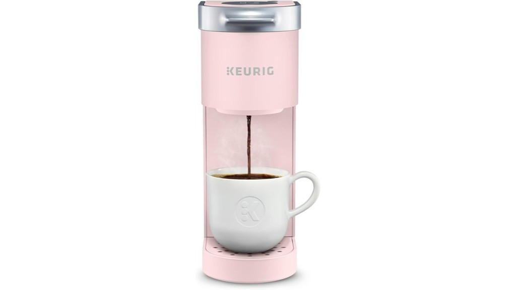 compact dusty rose coffee maker