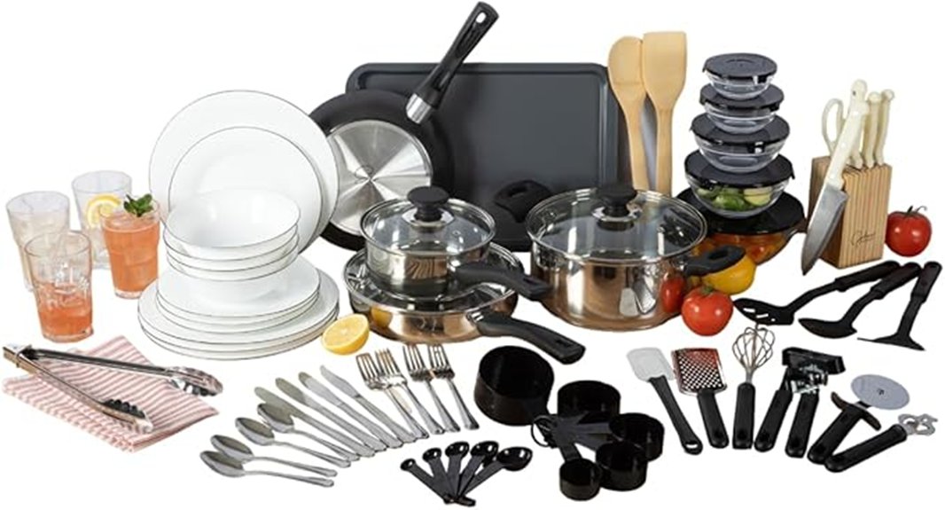 comprehensive kitchen cookware set