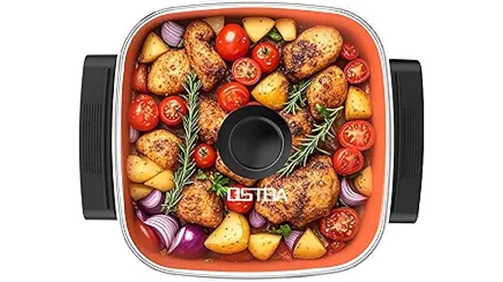 copper nonstick electric skillet