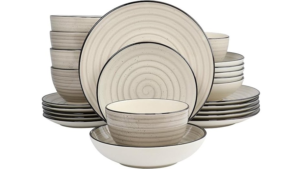 cream stoneware dinnerware set