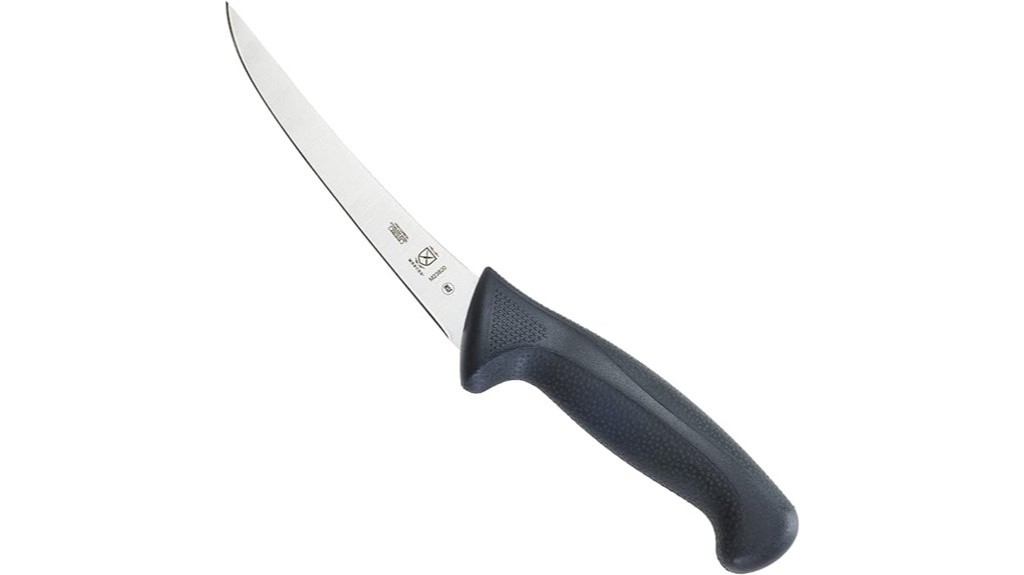curved boning knife black handle