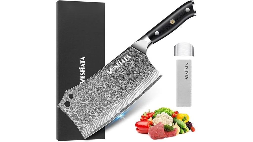 damascus steel kitchen cleaver