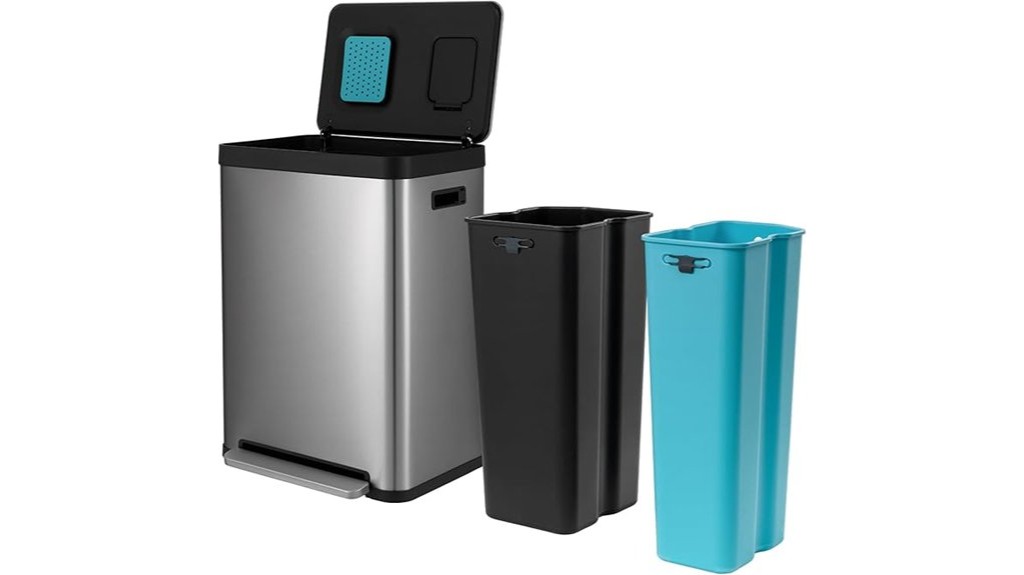 dual compartment kitchen trash