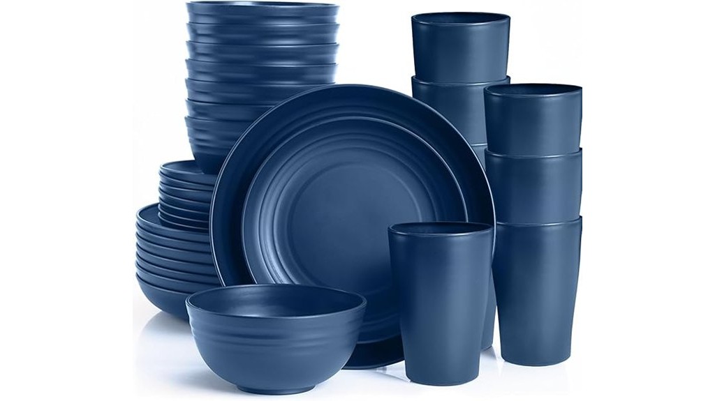 eco friendly blue dinnerware set