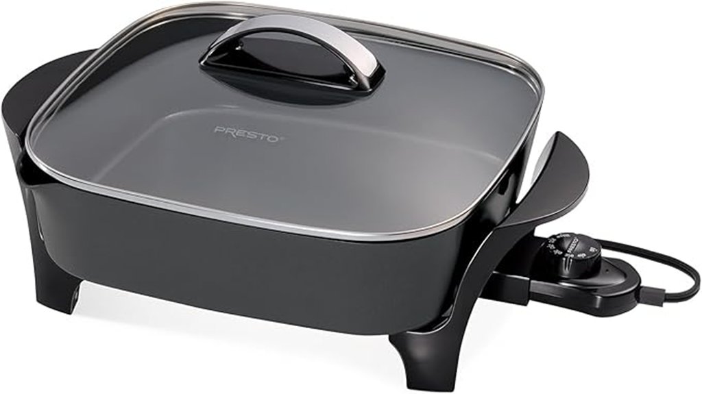 electric skillet with cover