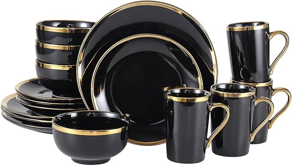 elegant black gold dinnerware
