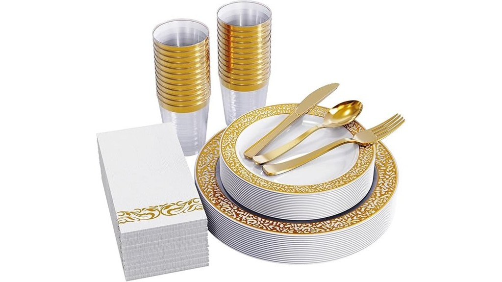 elegant gold dinnerware set