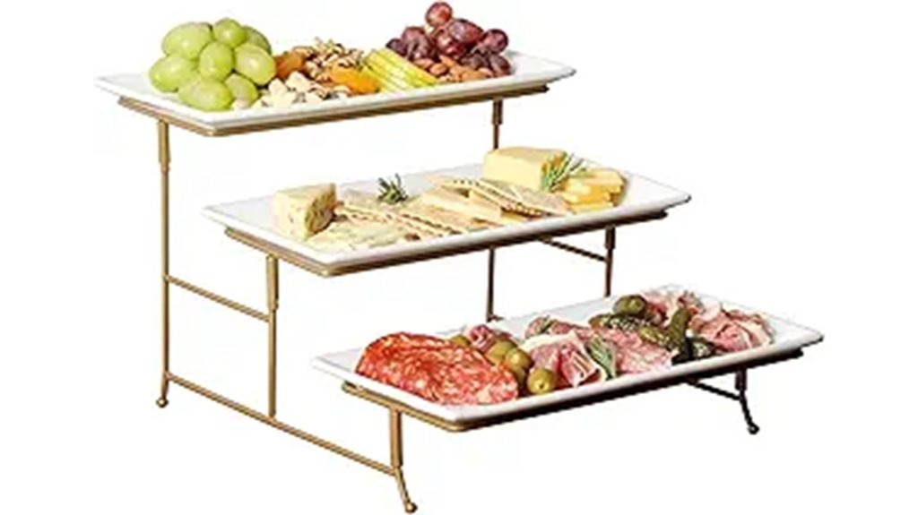 elegant three tier serving set