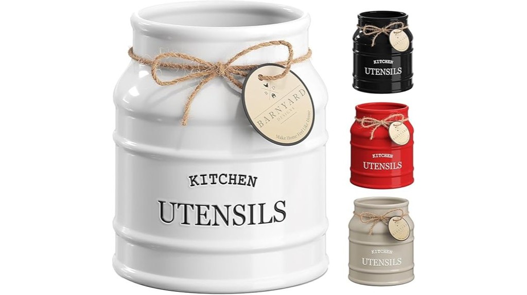 10 Best Kitchen Utensil Holders to Keep Your Cooking Space Organized and Stylish 7 farmhouse kitchen utensil holder