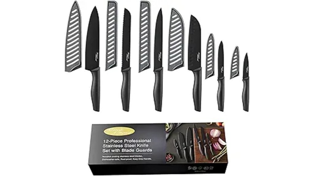 kitchen knife set with covers