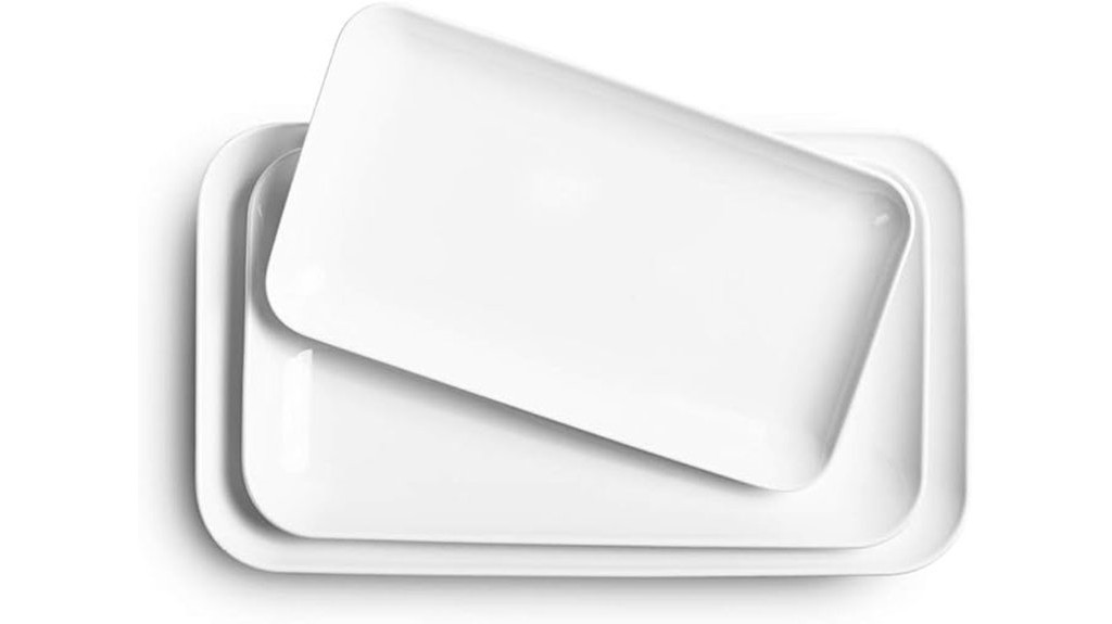 large white serving platters